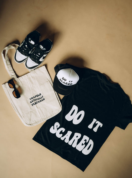 Do It Scared Black Tee
